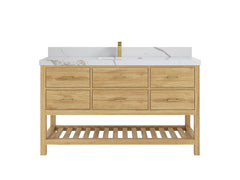Parker Teak Wood 60 in. W x 22 in. D Single Sink Bathroom Vanity - photo 10