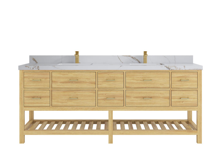 Parker Teak Wood 84 in. W x 22 in. D Double Sink Bathroom vanity with - photo 10