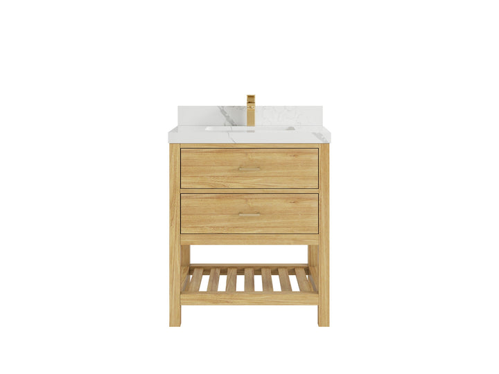 Parker Teak Wood 30 in. W x 22 in. D Single Sink Bathroom Vanity - photo 12