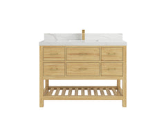 Parker Teak Wood 48 in. W x 22 in. D Single Sink Bathroom Vanity - photo 12