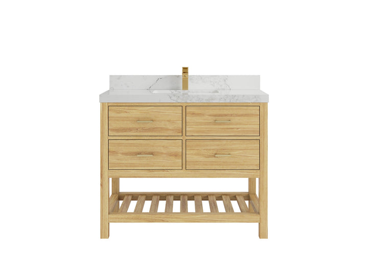 Parker Teak Wood 42 in. W x 22 in. D Single Sink Bathroom Vanity - photo 14