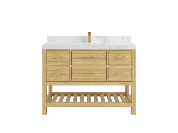 Parker Teak Wood 48 in. W x 22 in. D Single Sink Bathroom Vanity - photo 18