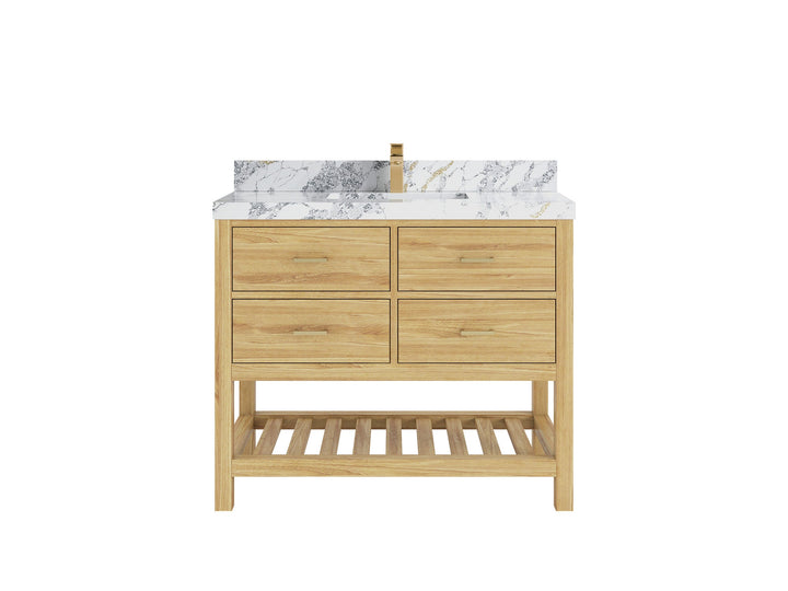 Parker Teak Wood 42 in. W x 22 in. D Single Sink Bathroom Vanity - photo 16