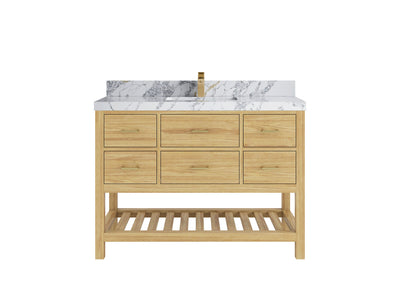 Parker Teak Wood 48 in. W x 22 in. D Single Sink Bathroom Vanity