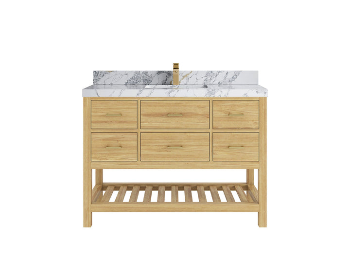 Parker Teak Wood 48 in. W x 22 in. D Single Sink Bathroom Vanity - photo 14