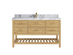 Parker Teak Wood 60 in. W x 22 in. D Single Sink Bathroom Vanity - photo 16