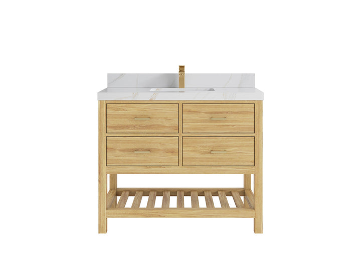 Parker Teak Wood 42 in. W x 22 in. D Single Sink Bathroom Vanity - photo 18