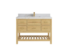Parker Teak Wood 48 in. W x 22 in. D Single Sink Bathroom Vanity - photo 16