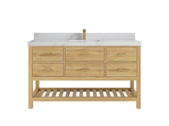 Parker Teak Wood 60 in. W x 22 in. D Single Sink Bathroom Vanity - photo 18