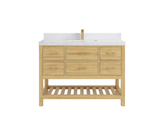 Parker Teak Wood 48 in. W x 22 in. D Single Sink Bathroom Vanity - photo 24