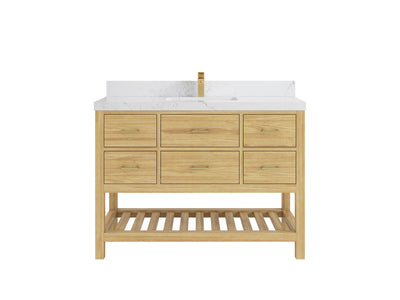 Parker Teak Wood 48 in. W x 22 in. D Single Sink Bathroom Vanity
