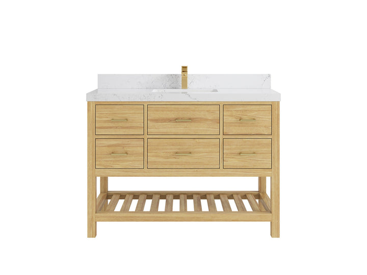 Parker Teak Wood 48 in. W x 22 in. D Single Sink Bathroom Vanity - photo 24