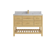 Parker Teak Wood 48 in. W x 22 in. D Single Sink Bathroom Vanity - photo 26