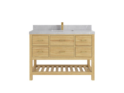 Parker Teak Wood 48 in. W x 22 in. D Single Sink Bathroom Vanity