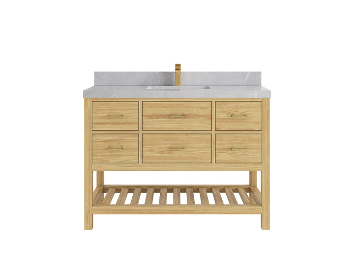Parker Teak Wood 48 in. W x 22 in. D Single Sink Bathroom Vanity - photo 26