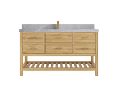 Parker Teak Wood 60 in. W x 22 in. D Single Sink Bathroom Vanity - photo 26