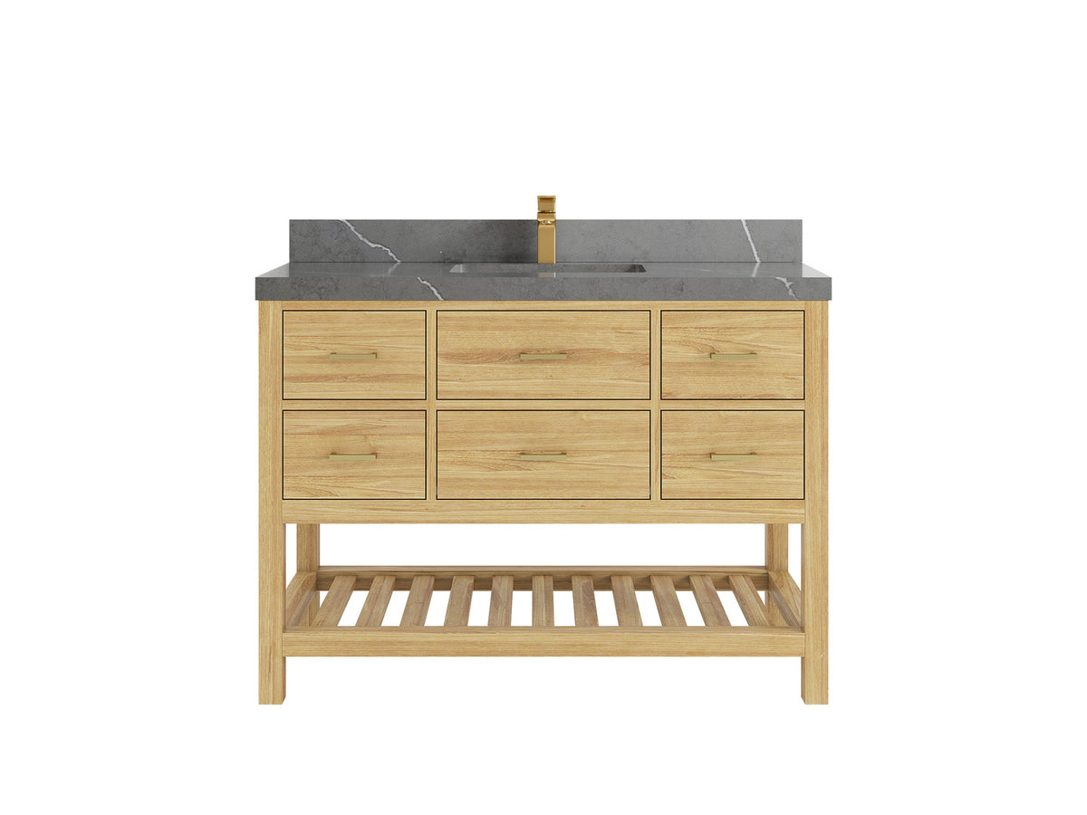 Parker Teak Wood 48 in. W x 22 in. D Single Sink Bathroom Vanity