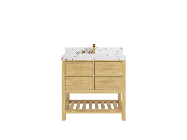 Parker Teak Wood 36 in. W x 22 in. D Center Sink Bathroom Vanity - photo 30