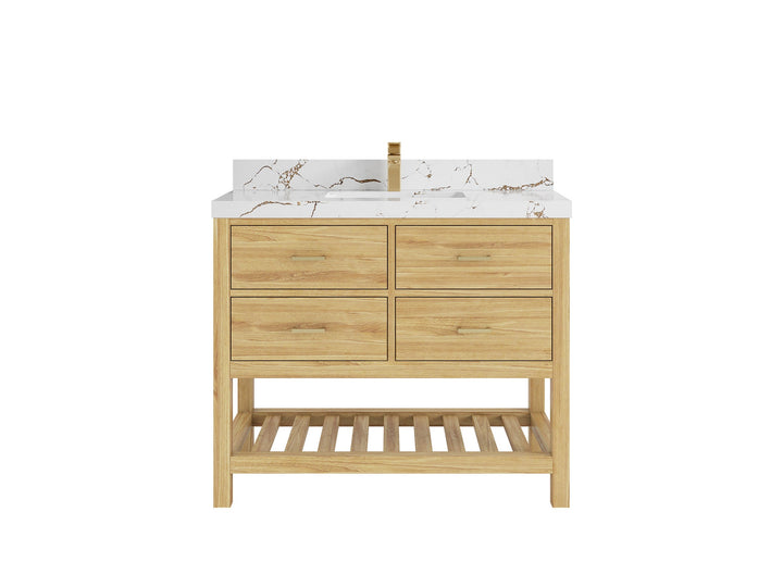 Parker Teak Wood 42 in. W x 22 in. D Single Sink Bathroom Vanity - photo 30