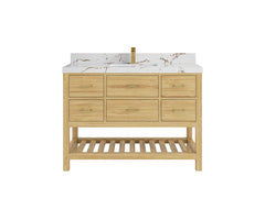 Parker Teak Wood 48 in. W x 22 in. D Single Sink Bathroom Vanity - photo 30