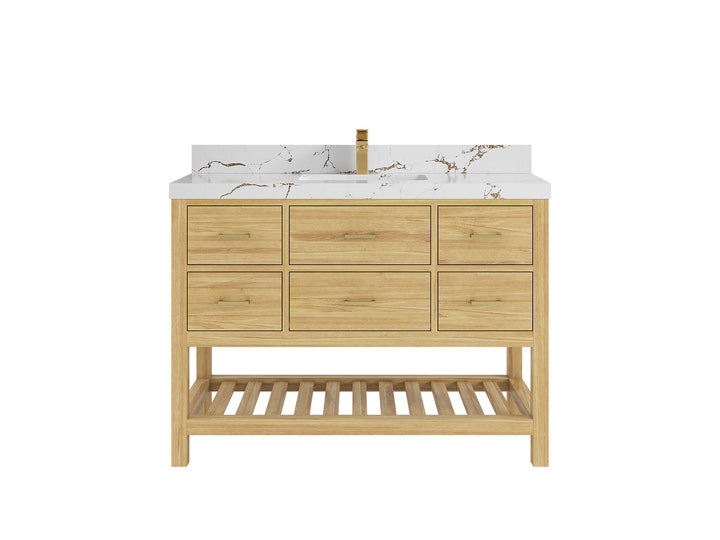 Parker Teak Wood 48 in. W x 22 in. D Single Sink Bathroom Vanity - photo 30