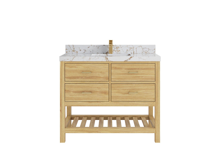 Parker Teak Wood 42 in. W x 22 in. D Single Sink Bathroom Vanity - photo 32