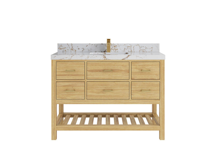 Parker Teak Wood 48 in. W x 22 in. D Single Sink Bathroom Vanity - photo 32