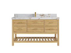 Parker Teak Wood 60 in. W x 22 in. D Single Sink Bathroom Vanity - photo 32