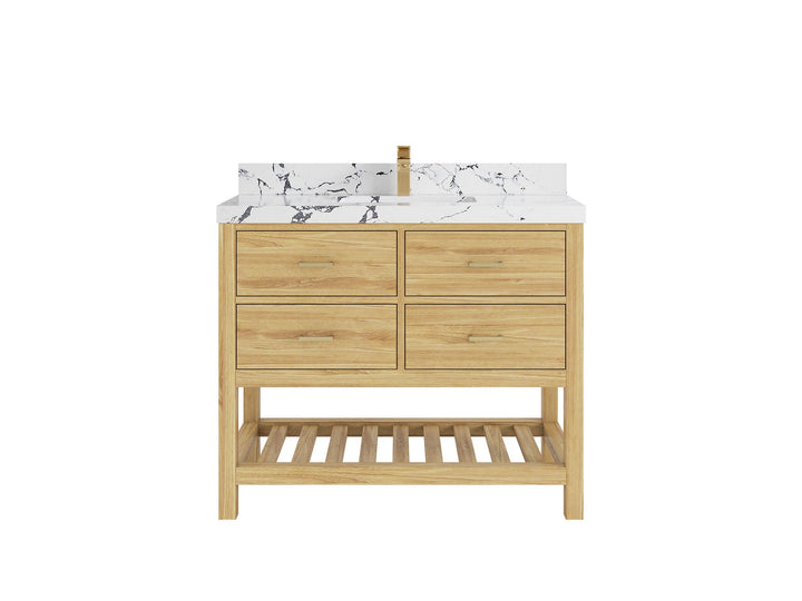 Parker Teak Wood 42 in. W x 22 in. D Single Sink Bathroom Vanity - photo 34