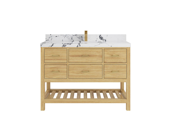Parker Teak Wood 48 in. W x 22 in. D Single Sink Bathroom Vanity - photo 34
