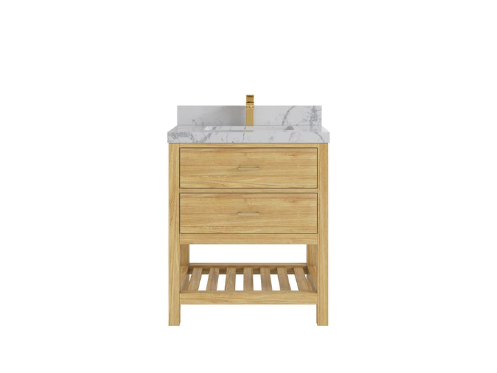 Parker Teak Wood 30 in. W x 22 in. D Single Sink Bathroom Vanity - photo 36