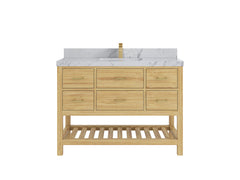Parker Teak Wood 48 in. W x 22 in. D Single Sink Bathroom Vanity - photo 36