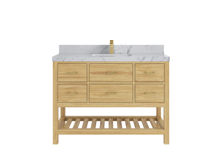 Parker Teak Wood 48 in. W x 22 in. D Single Sink Bathroom Vanity - photo 36