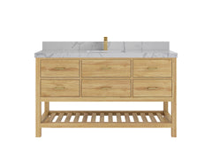 Parker Teak Wood 60 in. W x 22 in. D Single Sink Bathroom Vanity - photo 36