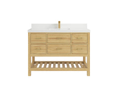 Parker Teak Wood 48 in. W x 22 in. D Single Sink Bathroom Vanity - photo 38