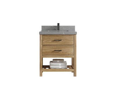 Parker Teak Wood 30 in. W x 22 in. D Single Sink Bathroom Vanity