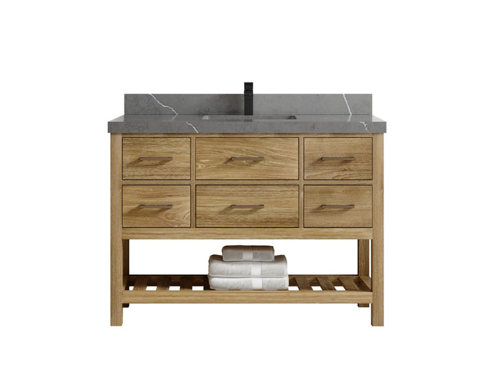 Parker Teak Wood 48 in. W x 22 in. D Single Sink Bathroom Vanity - photo 15