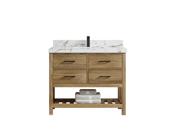 Parker Teak Wood 42 in. W x 22 in. D Single Sink Bathroom Vanity - photo 24