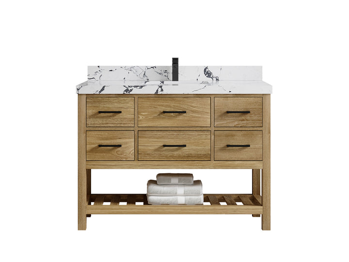 Parker Teak Wood 48 in. W x 22 in. D Single Sink Bathroom Vanity - photo 27
