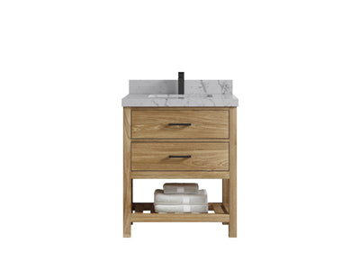 Parker Teak Wood 30 in. W x 22 in. D Single Sink Bathroom Vanity