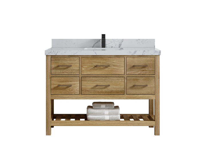 Parker Teak Wood 48 in. W x 22 in. D Single Sink Bathroom Vanity - photo 16