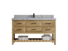 Parker Teak Wood 60 in. W x 22 in. D Single Sink Bathroom Vanity - photo 15