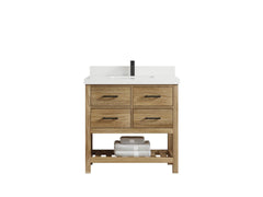 Parker Teak Wood 36 in. W x 22 in. D Center Sink Bathroom Vanity - photo 16