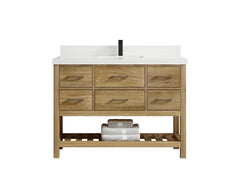 Parker Teak Wood 48 in. W x 22 in. D Single Sink Bathroom Vanity - photo 17
