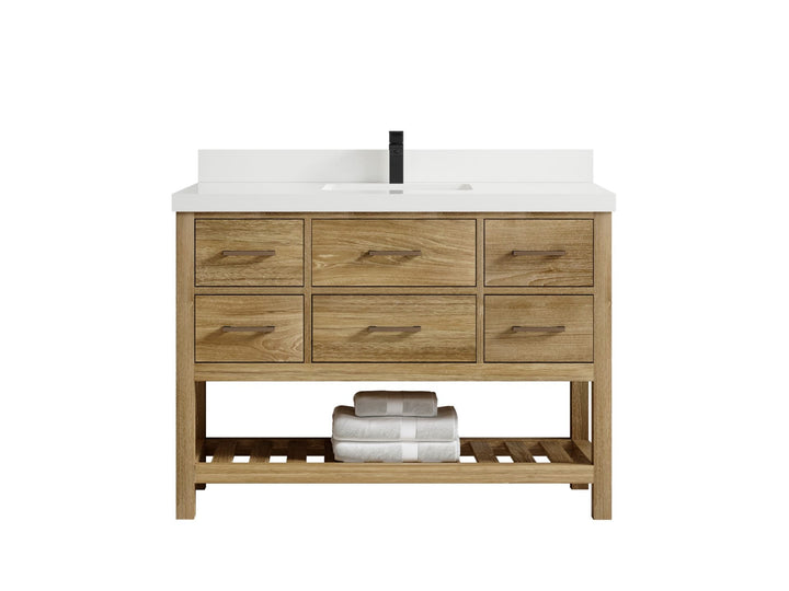 Parker Teak Wood 48 in. W x 22 in. D Single Sink Bathroom Vanity - photo 17