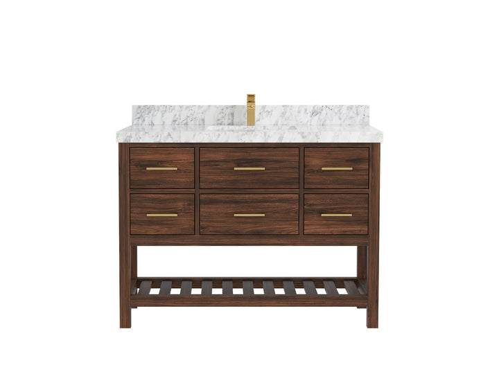 Parker Teak Wood 48 in. W x 22 in. D Single Sink Bathroom Vanity - photo 20