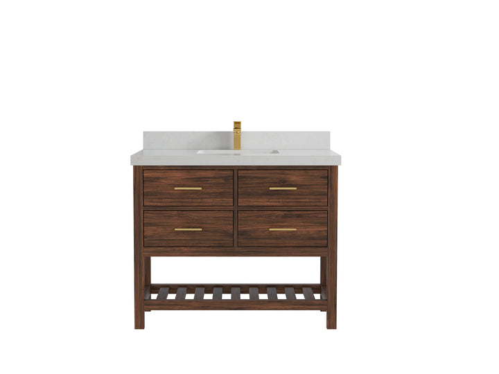 Parker Teak Wood 42 in. W x 22 in. D Single Sink Bathroom Vanity - photo 38