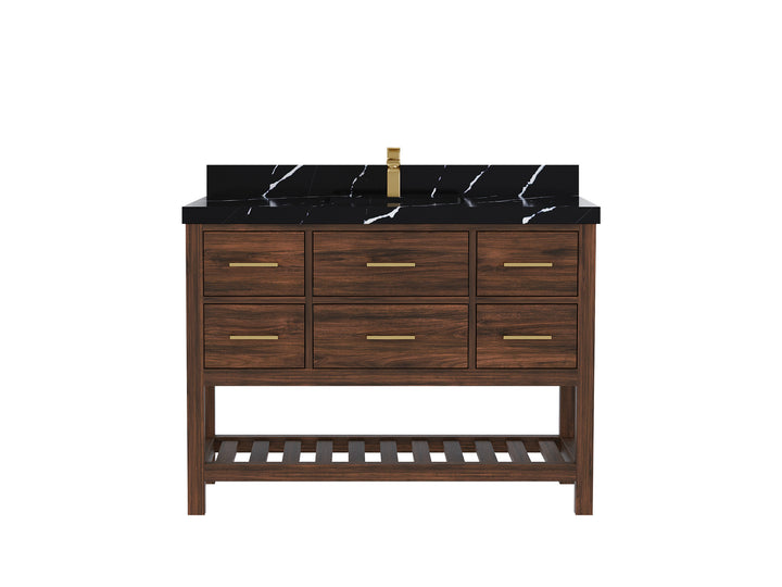 Parker Teak Wood 48 in. W x 22 in. D Single Sink Bathroom Vanity - photo 8