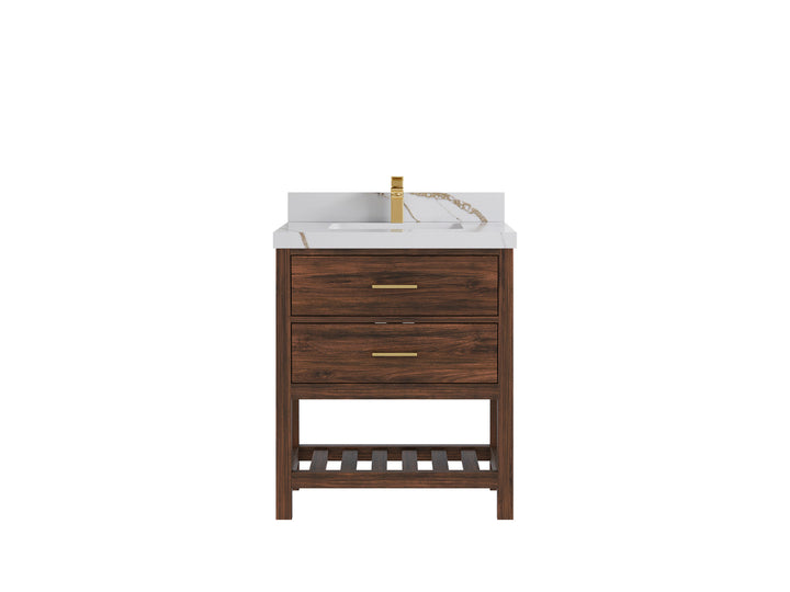 Parker Teak Wood 30 in. W x 22 in. D Single Sink Bathroom Vanity - photo 10