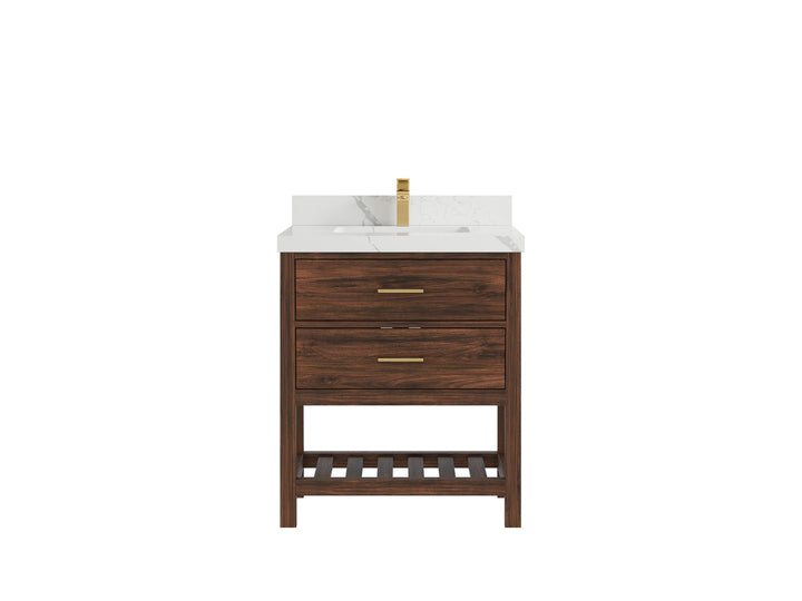 Parker Teak Wood 30 in. W x 22 in. D Single Sink Bathroom Vanity - photo 12